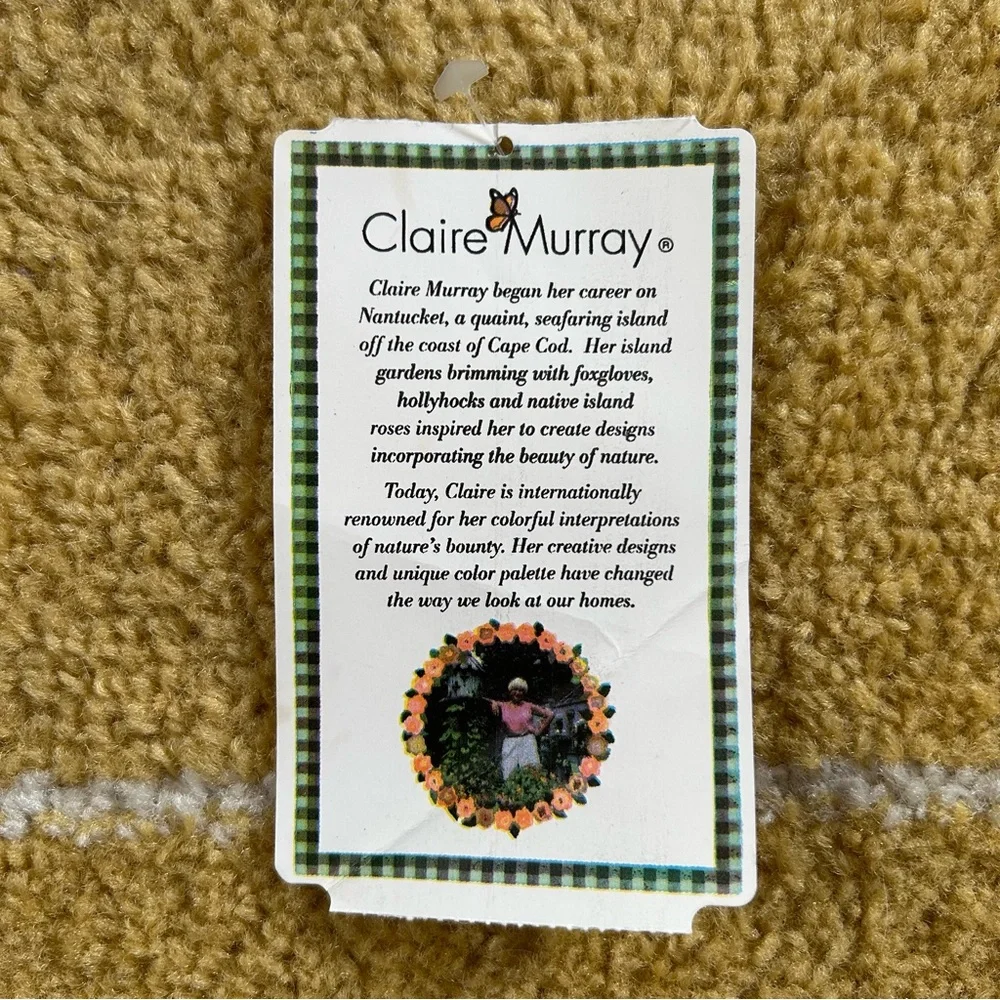 NWOT Claire Murray Potted Primrose woven tapestry blanket 53”x65” garden cottage